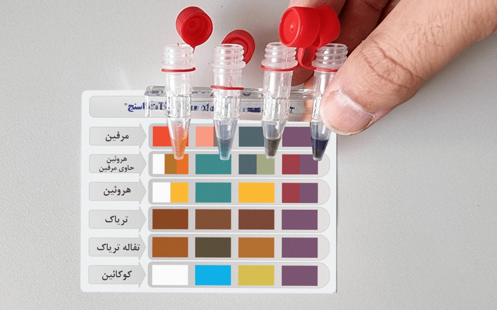 تست نمونه هروئین حاوی مرفین جهت بررسی عملکرد آپتاسنج شرکت ریز زیست تراشه فناوران